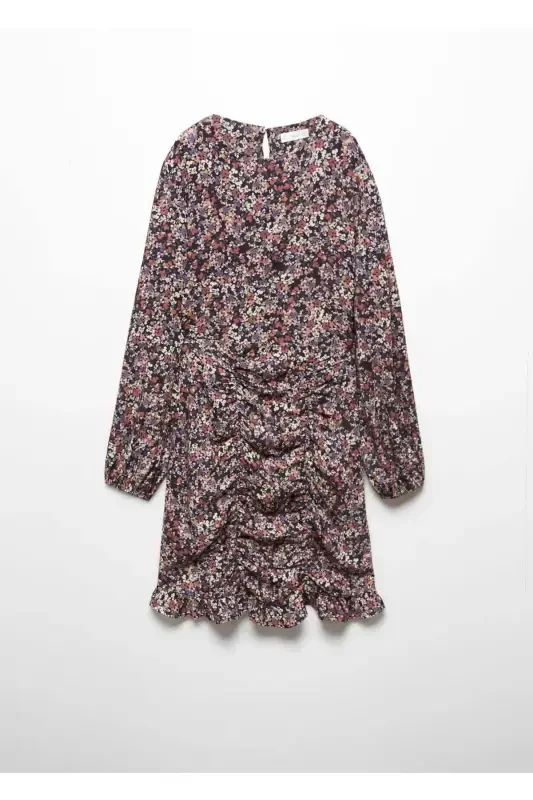 Volanli naqshli ko'ylak - Pushti - 3