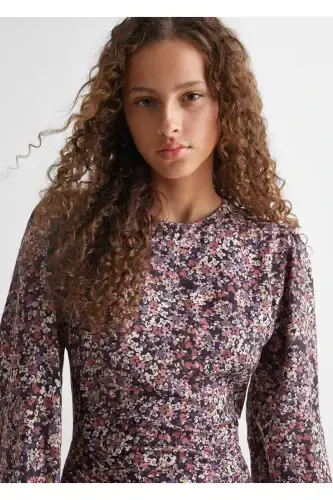 Volanli naqshli ko'ylak - Pushti - 6