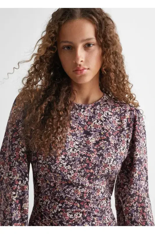 Volanli naqshli ko'ylak - Pushti - 6