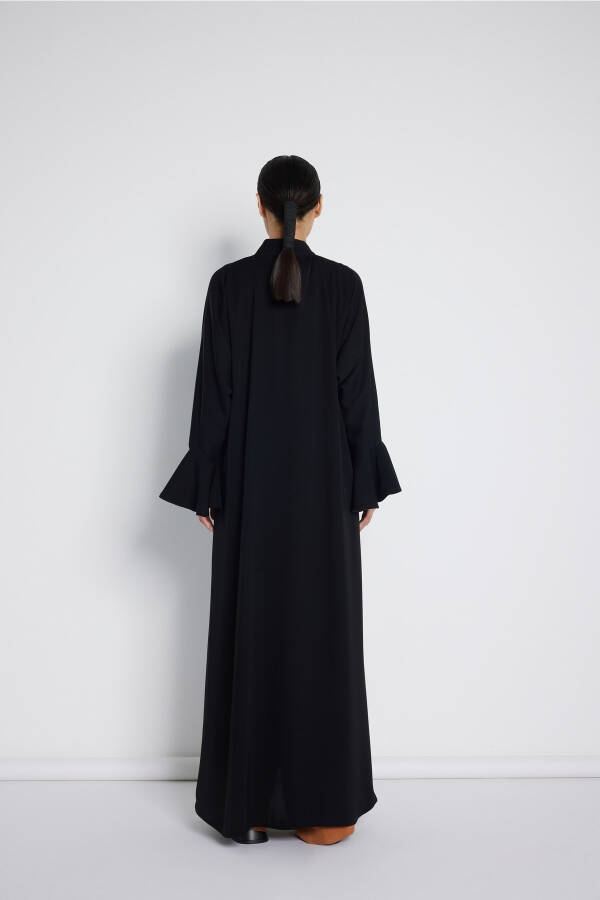 Volanli Yengli Abaya Qora - 6