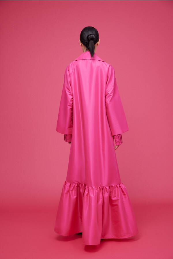 Volant Detailed Kaftan Fuchsia - 6