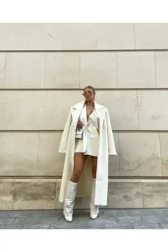 Volante Гетры Детализированные Белые Женские Сапоги на Каблуке - Белые - 5