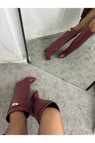 Volante Toʻzlik Detalli Bordo Ayollar Topukli Etik-Bordo - 7