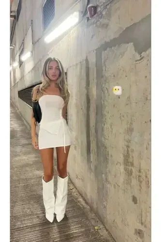 Volante To'zlik Detalli Oq Ayollar Posnali Etik-Oq - MYVOLANTE (1)