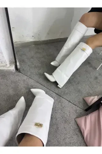 Volante To'zlik Detalli Oq Ayollar Posnali Etik-Oq - 3