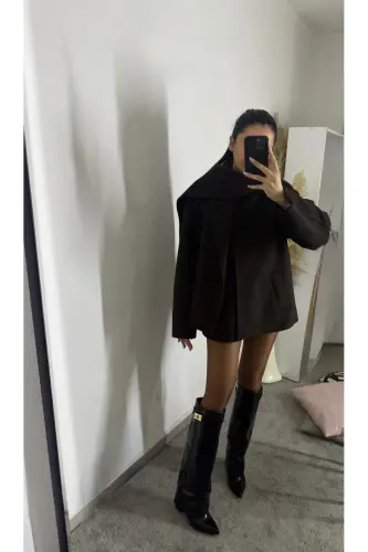 Volante Tozluk Detaylı Siyah Rugan Kadın Topuklu Çizme-Siyah RUGAN - 5