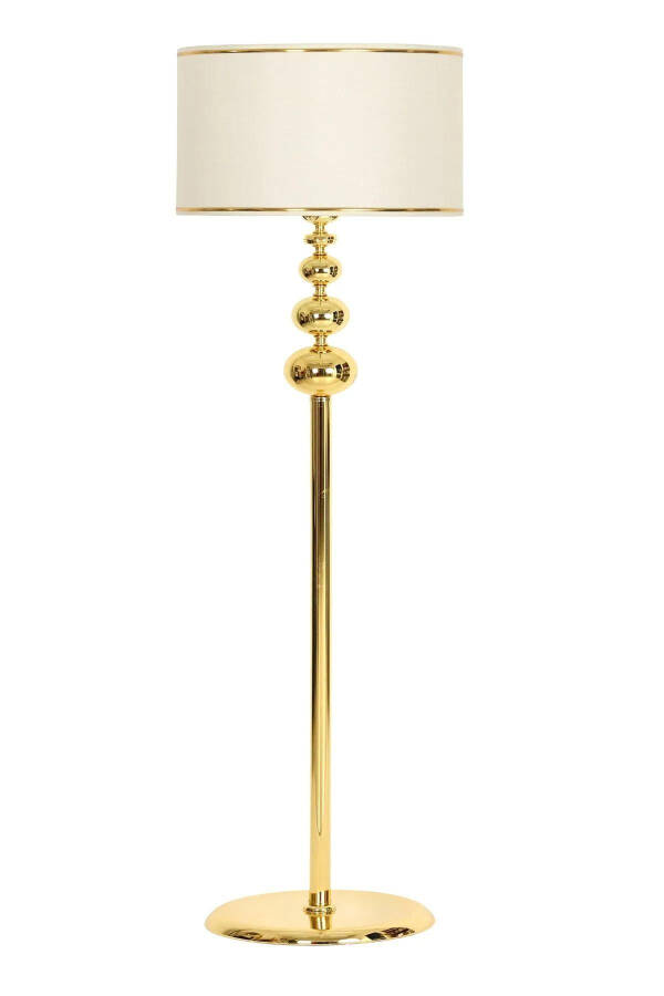 Voler Gold Plated Triple Sphere Metal Floor Lamp - Gold Striped Cream - 1