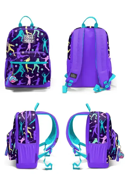 Volleyball Patterned 3-Piece SET School Backpack-dark purple - 5