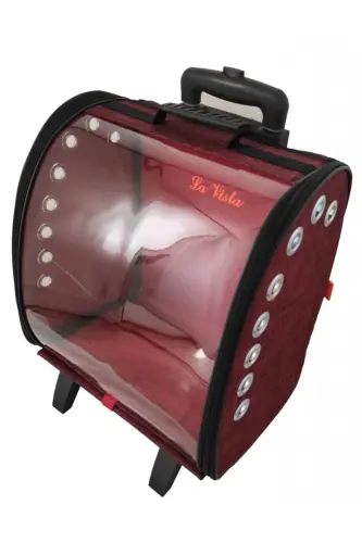 Volmin Petshop Cat Dog Wheeled Castle Suitcase 36x27x41h-BURGUNDY 