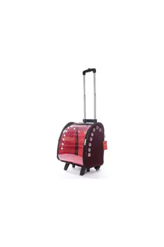 Volmin Petshop Cat Dog Wheeled Castle Suitcase 36x27x41h-BURGUNDY - 2