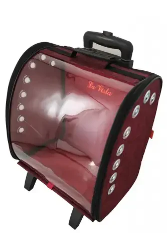 Volmin Petshop Kedi Köpek Tekerlekli Kale Valiz 36x27x41h-bORDO - 1