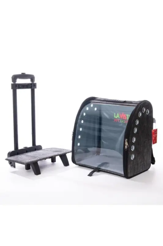 Volmin Petshop Kedi Köpek Tekerlekli Kale Valiz 36x27x41h - GRİ - 1