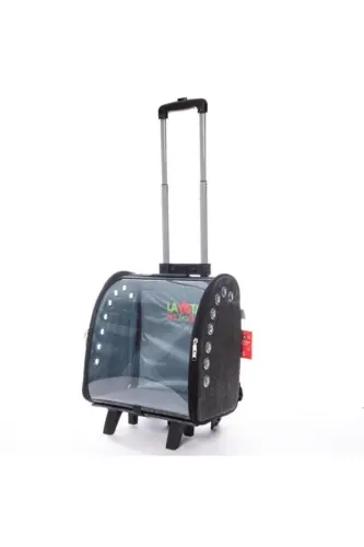 Volmin Petshop Kedi Köpek Tekerlekli Kale Valiz 36x27x41h - GRİ - 2