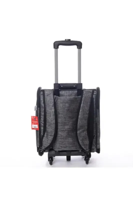Volmin Petshop Kedi Köpek Tekerlekli Kale Valiz 36x27x41h-GRİ - 3