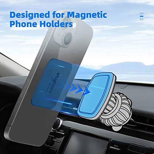 Volport Metal Plate for Phone Magnet, 10 Pack MagicPlate with 3M Adhesive Replacement for Magnetic Phone Car Mount Holder & Cradle & Stand (Vent/CD/Windshield/Dashboard) - Rectangle and Round - volport (1)