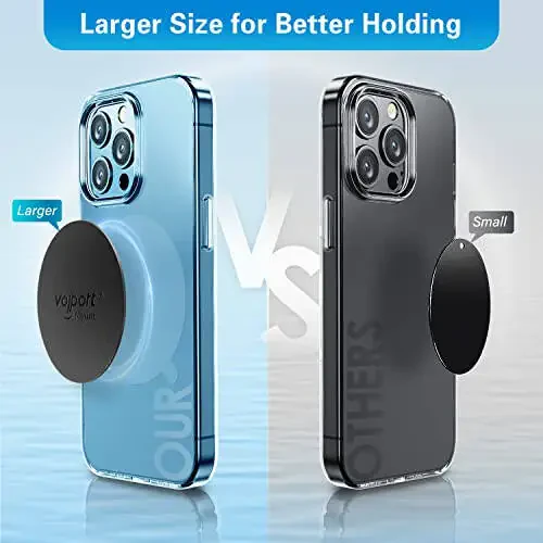 Volport Telefon Magniti uchun Metall Plastinka, 10 dona MagicPlate 3M Yopishqoq bilan almashtiriladigan Magnit Telefon Avtomobil O'rnatish Ustiviga va Cradle va Stand (Ventilyatsiya / CD / Shamol oynasi / Asboblar paneli) - To'rtburchak va Dumaloq - 5