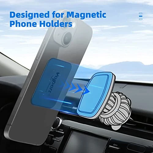 volport Metal Plate for Phone Magnet, 10 Pack MagicPlate with 3M Adhesive Replacement for Magnetic Phone Car Mount Holder & Cradle & Stand (Vent/CD/Windshield/Dashboard) - Rectangle and Round - 2