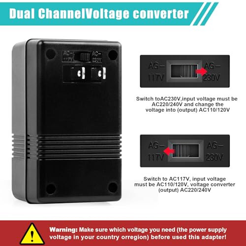 Voltage Converter, 110V to 220V Step-Up & Down Power Two-Way Conversion Voltage Converter Transformer for Travel, RV, Camping (black-100w) - 4