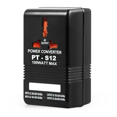 Voltage Converter 110V to 220V Step-Up & Step-Down Power Two-Way Conversion Voltage Converter Transformer for Travel, RV, and Camping(Black, 100W) - 1