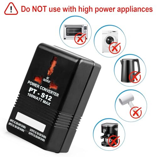 Voltage Converter 110V to 220V Step-Up & Step-Down Power Two-Way Conversion Voltage Converter Transformer for Travel, RV, and Camping(Black, 100W) - 3