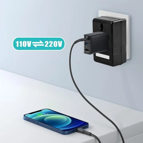 Voltaj Konvertori, 110V dan 220V ga Ko'tarish va Tushirish Quvvat Ikki Tomonlama Konversiya Voltaj Konvertori Transformatori, Sayohat, Avtoturargoh, Lager uchun (qora-100 Vt) - 5