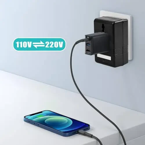 Voltaj Konvertori, 110V dan 220V ga Ko'tarish va Tushirish Quvvat Ikki Tomonlama Konversiya Voltaj Konvertori Transformatori, Sayohat, Avtoturargoh, Lager uchun (qora-100 Vt) - 5