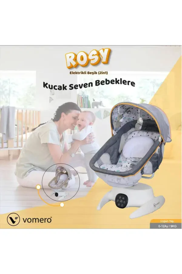 Vomero Rosy 3-Stage Electric Crib 2-in-1 Crib Bouncer - 5