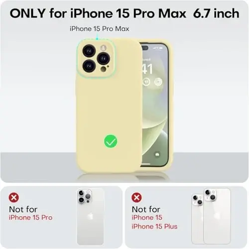 Vooii Чехол для iPhone 13, улучшенный жидкий силикон [защита камеры] [мягкая подкладка из микрофибры против царапин] ударопрочный чехол для iPhone 13 6.1 дюйма — канареечно-желтый - 5