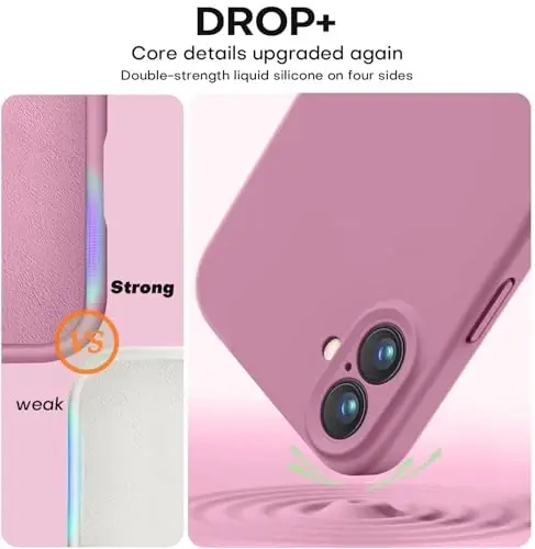 Vooii Чехол для iPhone 16 Plus, обновленный жидкий силикон [защита камеры] [мягкая подкладка из микрофибры против царапин] ударопрочный чехол для iPhone 16 Plus 6.7 дюйма - лавандово-фиолетовый - 4