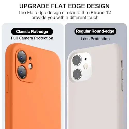 Vooii Compatible with iPhone 11 Case, Upgraded Liquid Silicone with [Flat Edges] [Camera Protection] [Soft Anti-Scratch Microfiber Lining] Phone Case for iPhone 11 6.1 inch - Bright Orange - 3