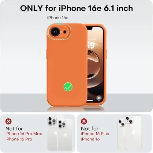 Vooii Compatible with iPhone 11 Case, Upgraded Liquid Silicone with [Flat Edges] [Camera Protection] [Soft Anti-Scratch Microfiber Lining] Phone Case for iPhone 11 6.1 inch - Bright Orange - 5