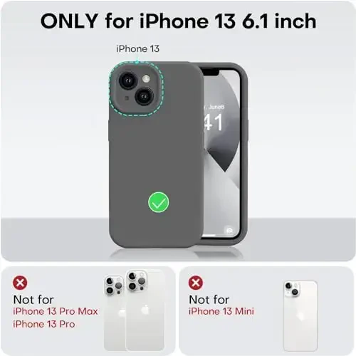 Vooii Compatible with iPhone 11 Case, Upgraded Liquid Silicone with [Flat Edges] [Camera Protection] [Soft Anti-Scratch Microfiber Lining] Phone Case for iPhone 11 6.1 inch - Dark Grey - 8