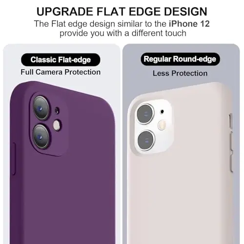 Vooii Compatible with iPhone 11 Case, Upgraded Liquid Silicone with [Flat Edges] [Camera Protection] [Soft Anti-Scratch Microfiber Lining] Phone Case for iPhone 11 6.1 inch - Grape - 3