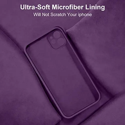 Vooii Compatible with iPhone 11 Case, Upgraded Liquid Silicone with [Flat Edges] [Camera Protection] [Soft Anti-Scratch Microfiber Lining] Phone Case for iPhone 11 6.1 inch - Grape 