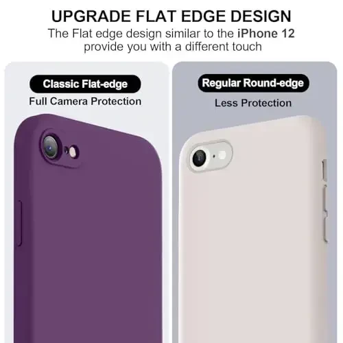 Vooii Compatible with iPhone 11 Case, Upgraded Liquid Silicone with [Flat Edges] [Camera Protection] [Soft Anti-Scratch Microfiber Lining] Phone Case for iPhone 11 6.1 inch - Grape - 3