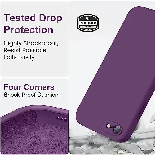 Vooii Compatible with iPhone 11 Case, Upgraded Liquid Silicone with [Flat Edges] [Camera Protection] [Soft Anti-Scratch Microfiber Lining] Phone Case for iPhone 11 6.1 inch - Grape - 5