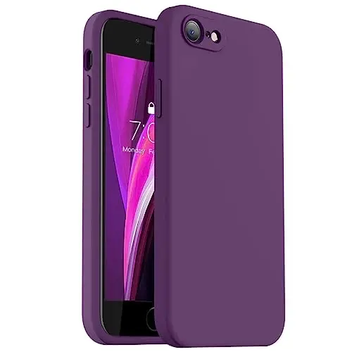 Vooii Compatible with iPhone 11 Case, Upgraded Liquid Silicone with [Flat Edges] [Camera Protection] [Soft Anti-Scratch Microfiber Lining] Phone Case for iPhone 11 6.1 inch - Grape 