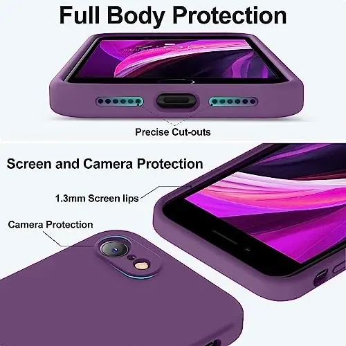 Vooii Compatible with iPhone 11 Case, Upgraded Liquid Silicone with [Flat Edges] [Camera Protection] [Soft Anti-Scratch Microfiber Lining] Phone Case for iPhone 11 6.1 inch - Grape - 4