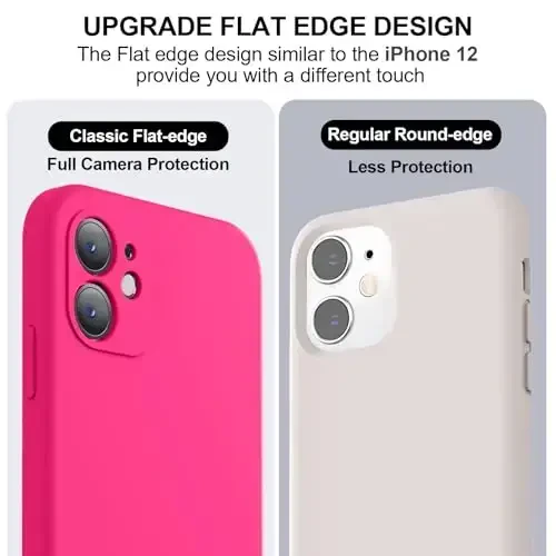 Vooii Compatible with iPhone 11 Case, Upgraded Liquid Silicone with [Flat Edges] [Camera Protection] [Soft Anti-Scratch Microfiber Lining] Phone Case for iPhone 11 6.1 inch - Hot Pink - 3