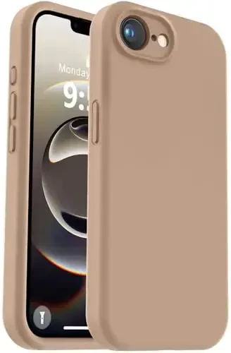 Vooii Compatible with iPhone 11 Case, Upgraded Liquid Silicone with [Flat Edges] [Camera Protection] [Soft Anti-Scratch Microfiber Lining] Phone Case for iPhone 11 6.1 inch - Light Brown 