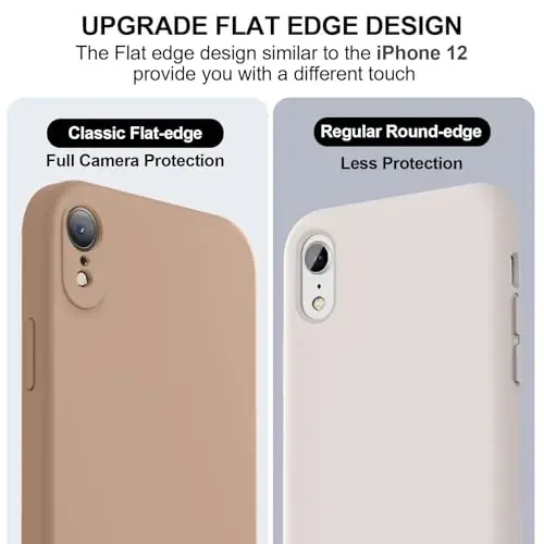 Vooii Compatible with iPhone 11 Case, Upgraded Liquid Silicone with [Flat Edges] [Camera Protection] [Soft Anti-Scratch Microfiber Lining] Phone Case for iPhone 11 6.1 inch - Light Brown - 3