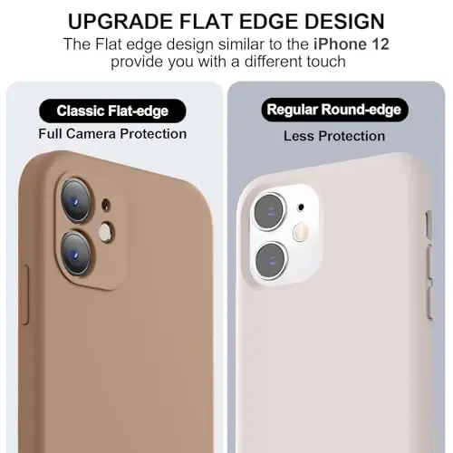 Vooii Compatible with iPhone 11 Case, Upgraded Liquid Silicone with [Flat Edges] [Camera Protection] [Soft Anti-Scratch Microfiber Lining] Phone Case for iPhone 11 6.1 inch - Light Brown - 3