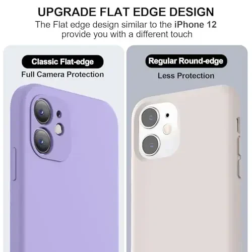 Vooii Compatible with iPhone 11 Case, Upgraded Liquid Silicone with [Flat Edges] [Camera Protection] [Soft Anti-Scratch Microfiber Lining] Phone Case for iPhone 11 6.1 inch - Light Purple - 3