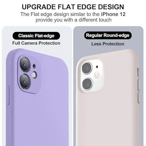 Vooii Compatible with iPhone 11 Case, Upgraded Liquid Silicone with [Flat Edges] [Camera Protection] [Soft Anti-Scratch Microfiber Lining] Phone Case for iPhone 11 6.1 inch - Light Purple - 3
