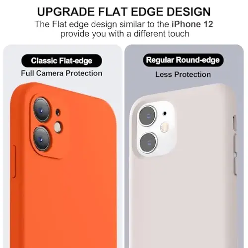 Vooii Compatible with iPhone 11 Case, Upgraded Liquid Silicone with [Flat Edges] [Camera Protection] [Soft Anti-Scratch Microfiber Lining] Phone Case for iPhone 11 6.1 inch - Neon Orange - 3