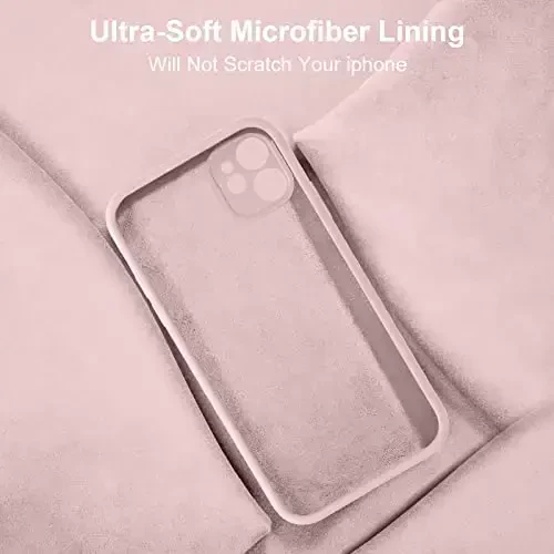 Vooii Compatible with iPhone 11 Case, Upgraded Liquid Silicone with [Flat Edges] [Camera Protection] [Soft Anti-Scratch Microfiber Lining] Phone Case for iPhone 11 6.1 inch - Sand Pink - 6