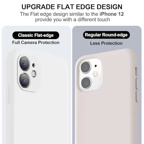 Vooii Compatible with iPhone 11 Case, Upgraded Liquid Silicone with [Flat Edges] [Camera Protection] [Soft Anti-Scratch Microfiber Lining] Phone Case for iPhone 11 6.1 inch - White - 3