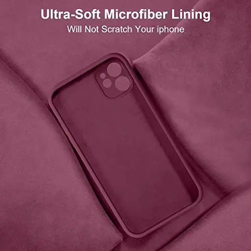 Vooii Compatible with iPhone 11 Case, Upgraded Liquid Silicone with [Flat Edges] [Camera Protection] [Soft Anti-Scratch Microfiber Lining] Phone Case for iPhone 11 6.1 inch - WineRed - VOOII