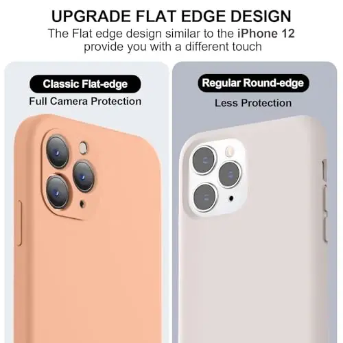 Vooii Compatible with iPhone 11 Pro Case, Upgraded Liquid Silicone with [Flat Edges] [Camera Protection] [Soft Anti-Scratch Microfiber Lining] Phone Case for iPhone 11 Pro 5.8 inch - Cantaloupe - 3