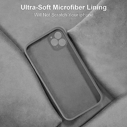 Vooii Compatible with iPhone 11 Pro Case, Upgraded Liquid Silicone with [Flat Edges] [Camera Protection] [Soft Anti-Scratch Microfiber Lining] Phone Case for iPhone 11 Pro 5.8 inch - Dark Grey 